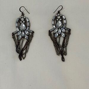 Crystal and Chain Earrings